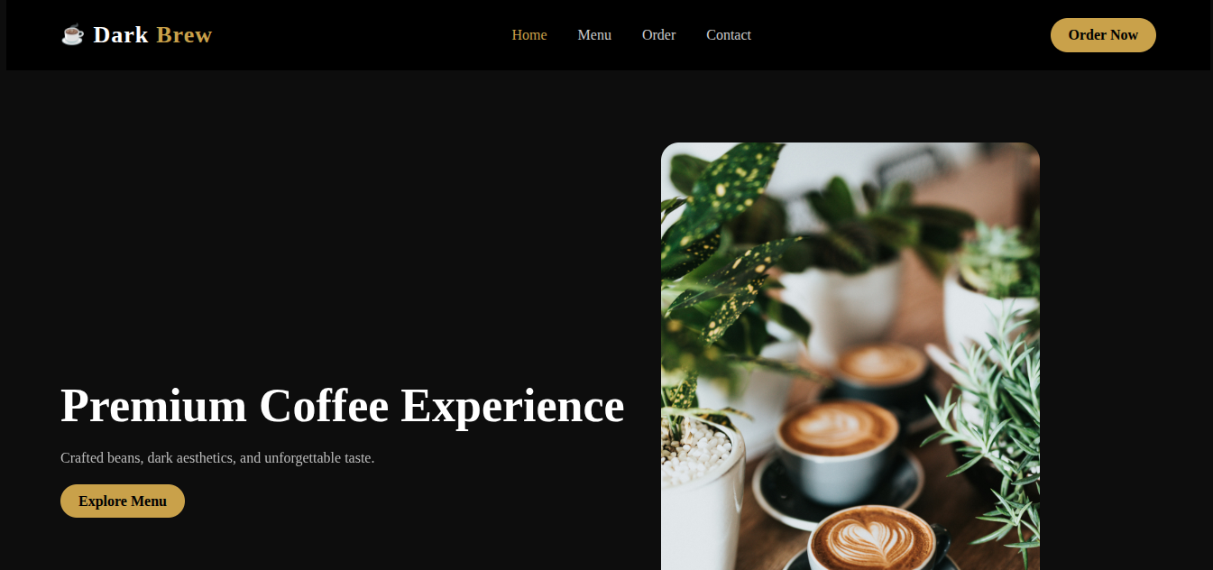 Dark Cafe Website